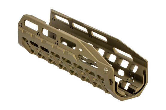 The Strike Industries HAYL Benelli M4 M-Lok handguard features an FDE anodized finish